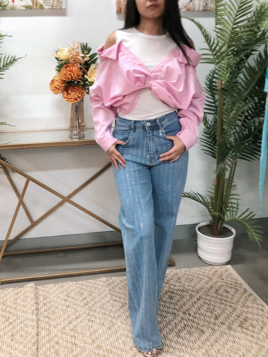 Pantalón vaquero brillo