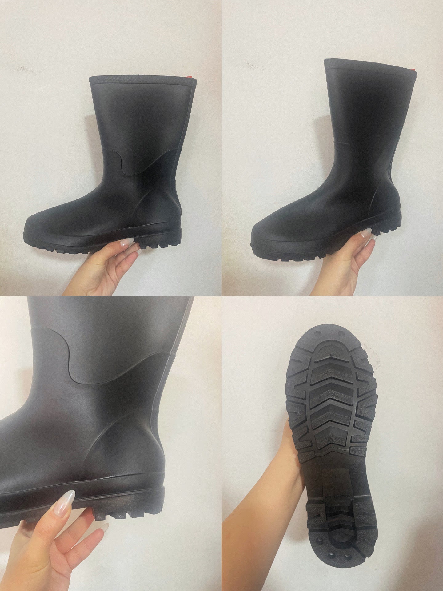 BOTAS DE AGUA NEGRO MATE MUJER