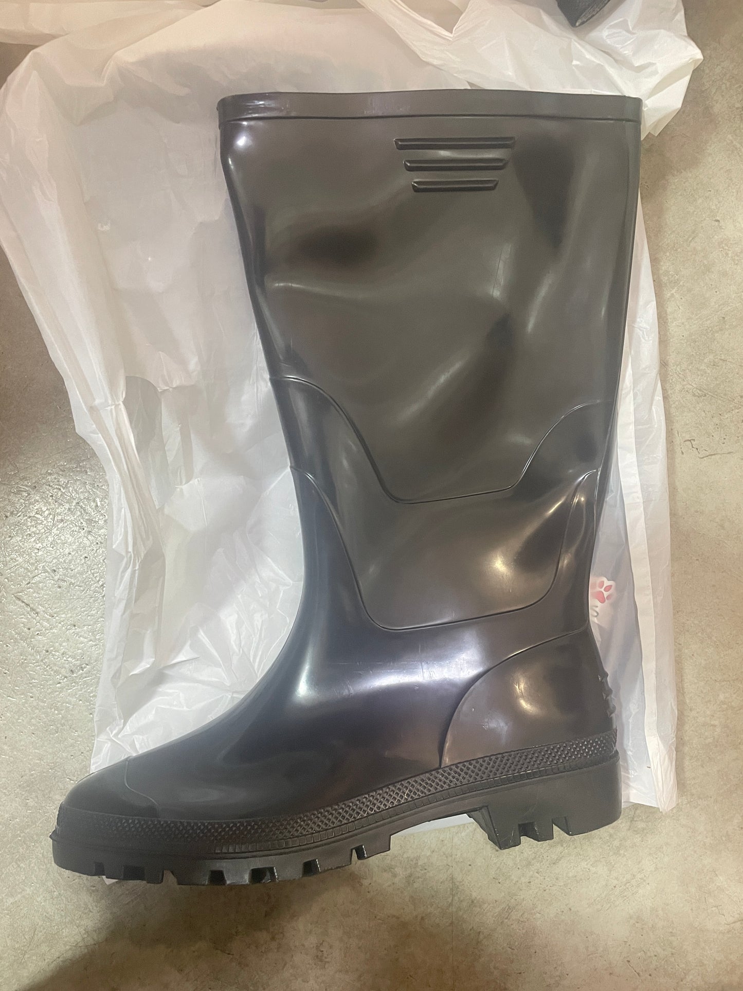 BOTAS DE AGUA NEGRO BRILLO HOMBRE