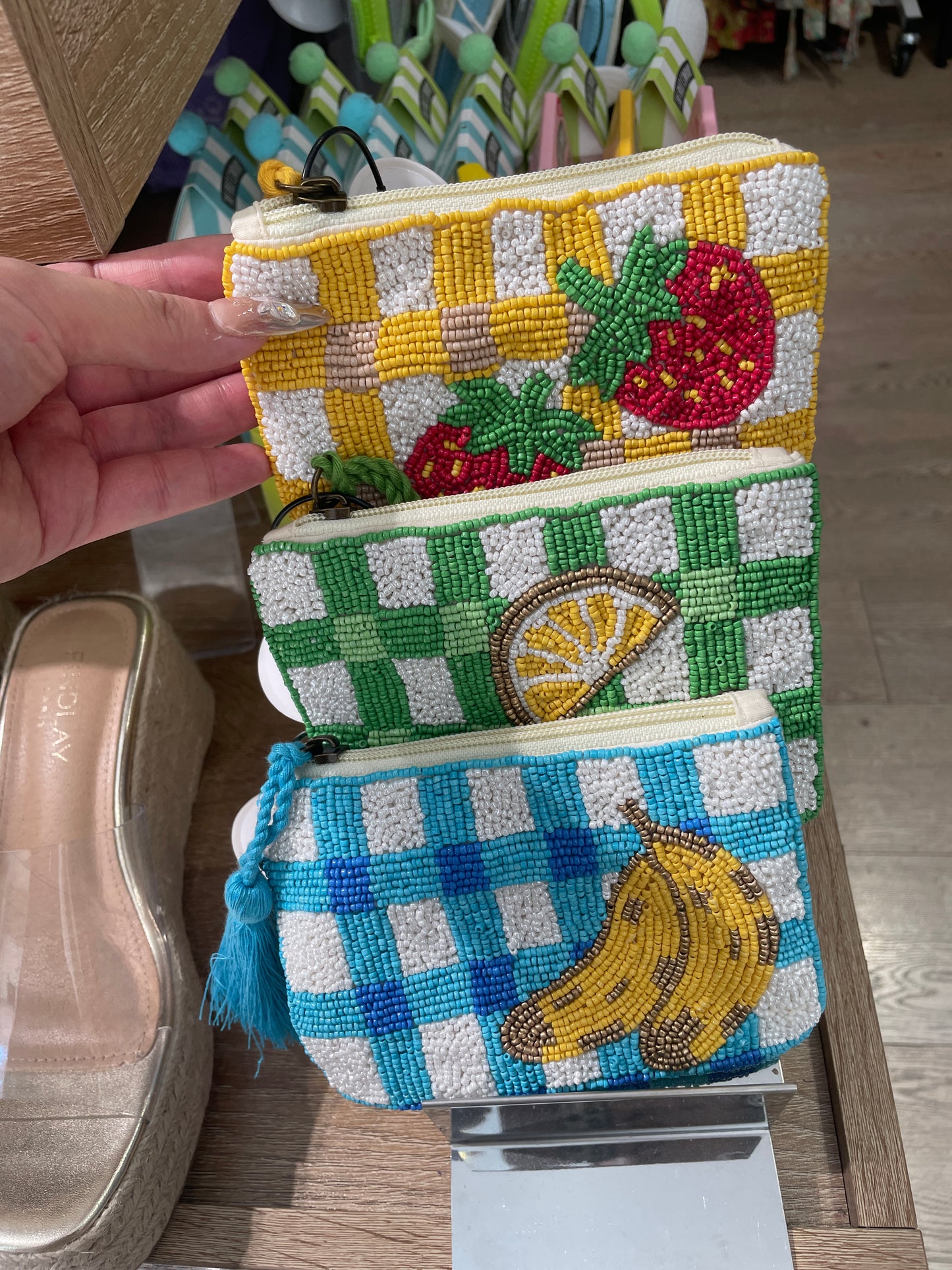 Monedero lino fruta