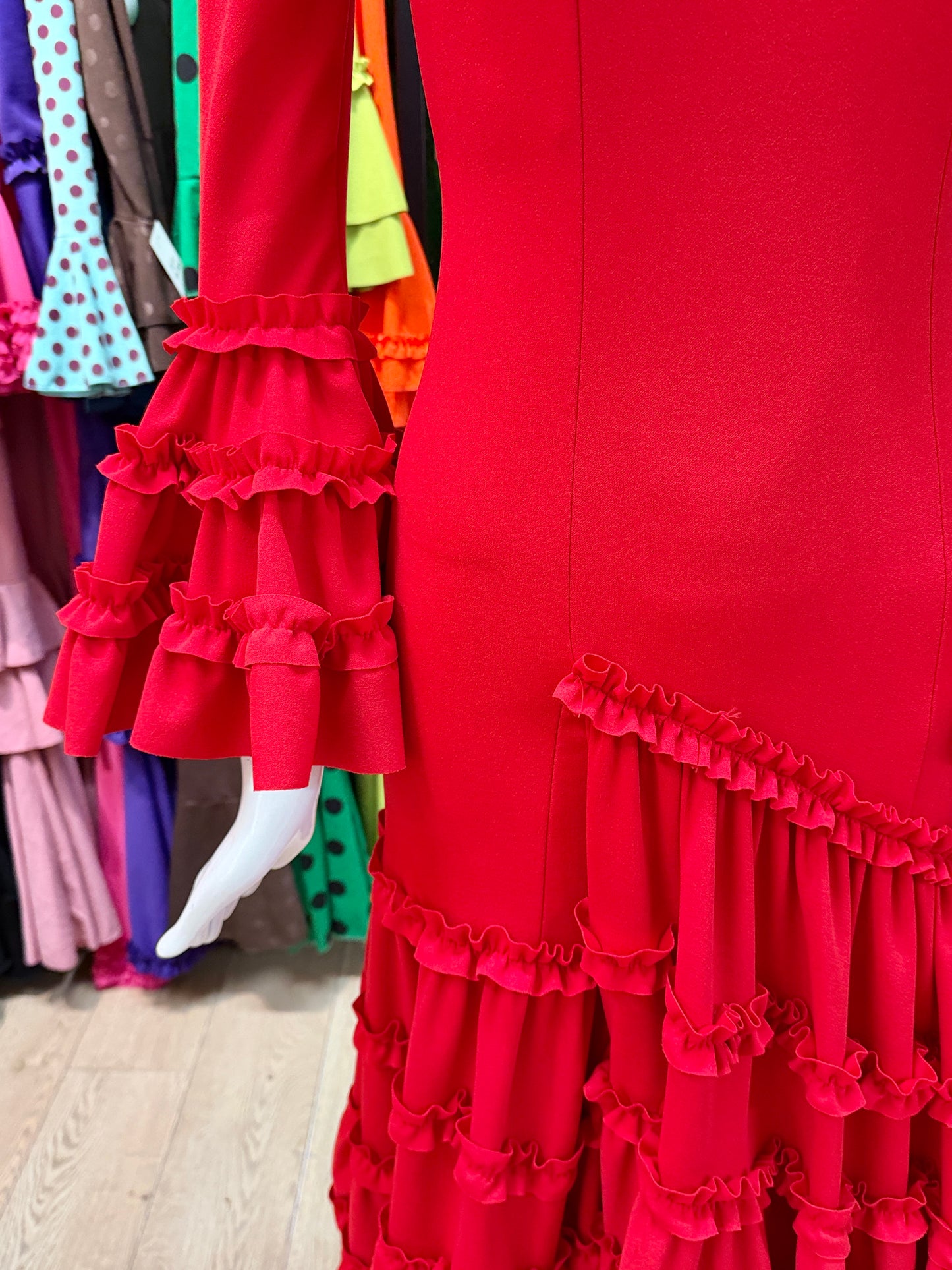 Traje flamenca canastero rojo XS/S