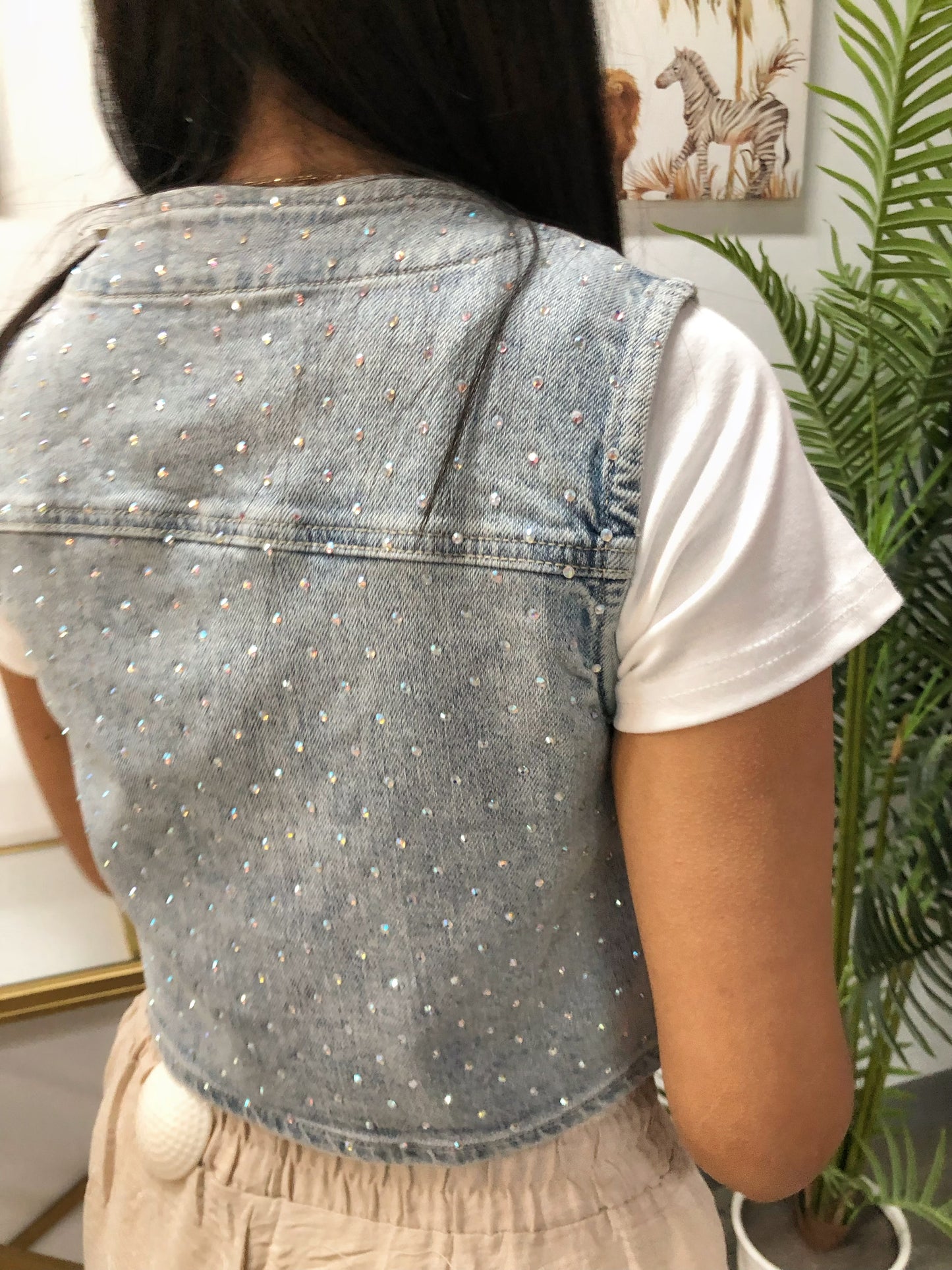 Chaleco vaquero con brillo