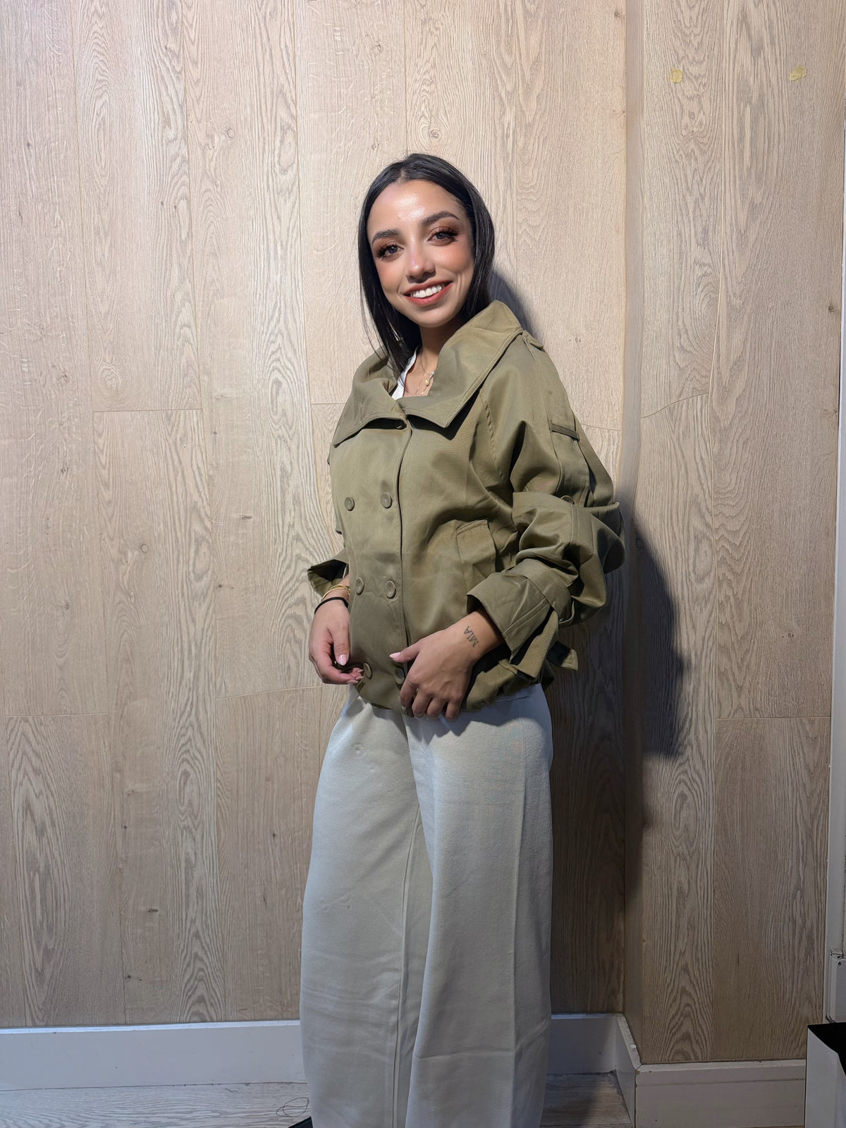 Chaqueta gabardina corta