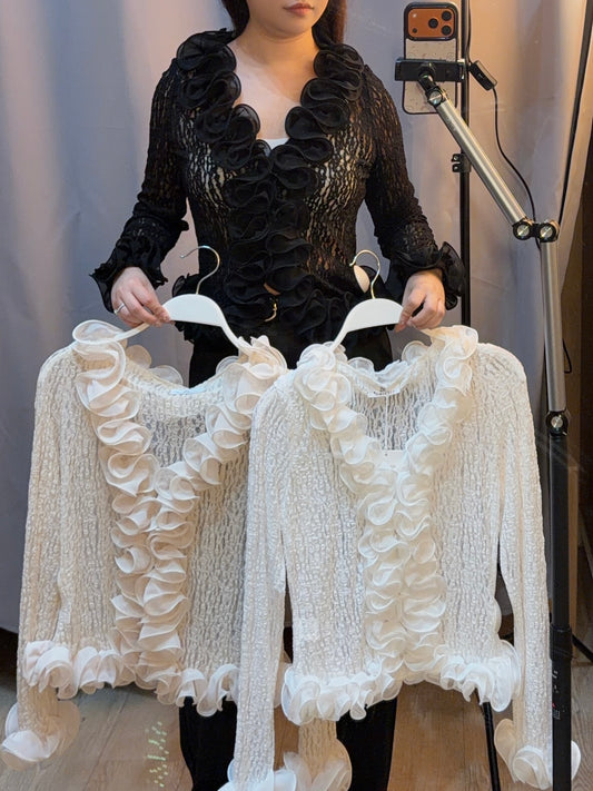 Blusa encaje con volantes