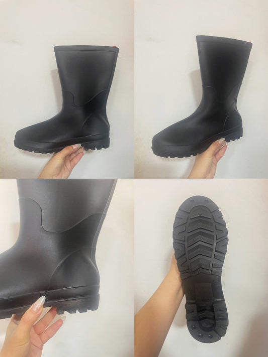 BOTAS DE AGUA NEGRO MATE MUJER