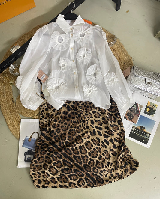 🎀Falta larga midi leopardo 🐆
