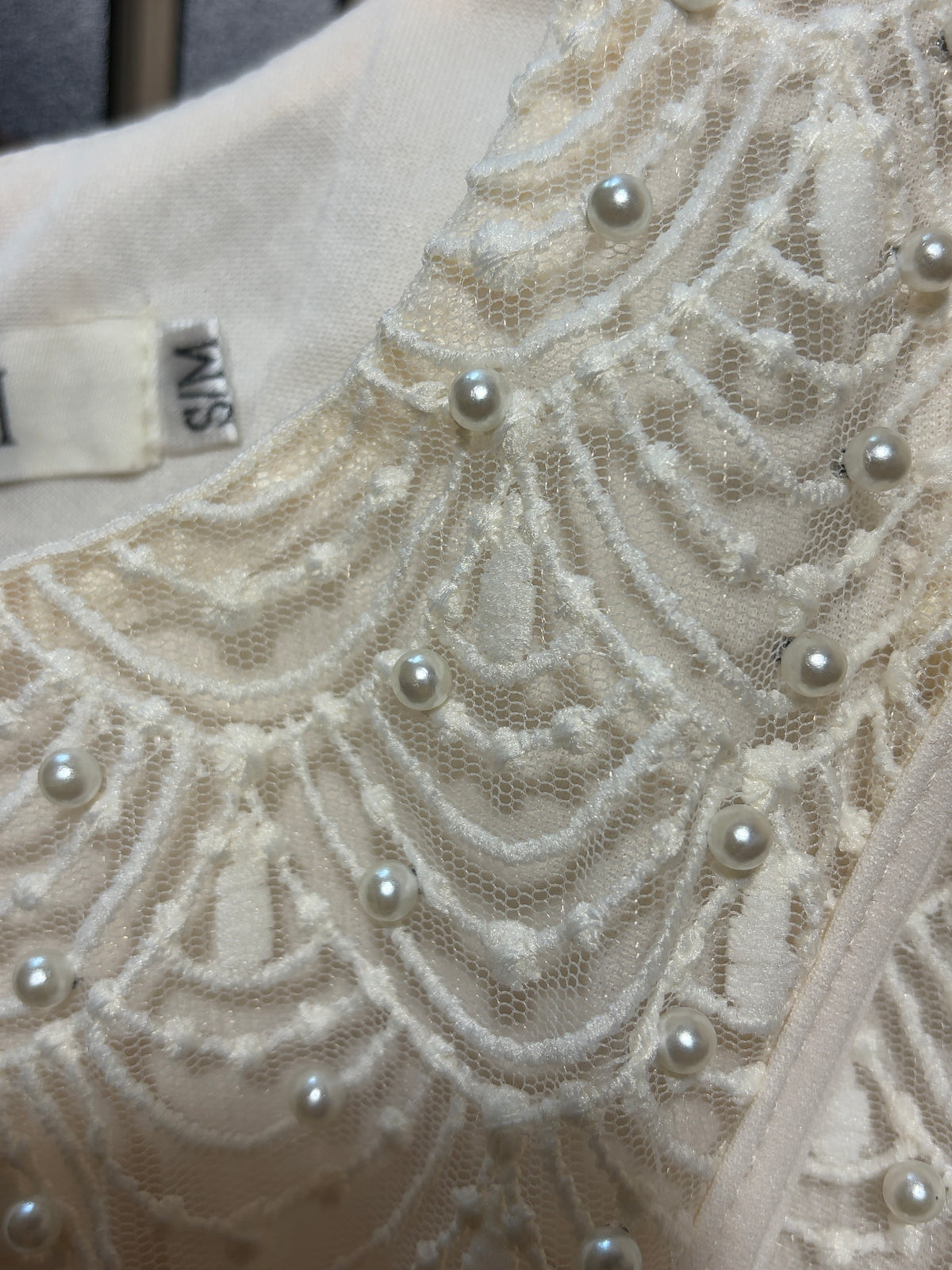 Top encaje perla