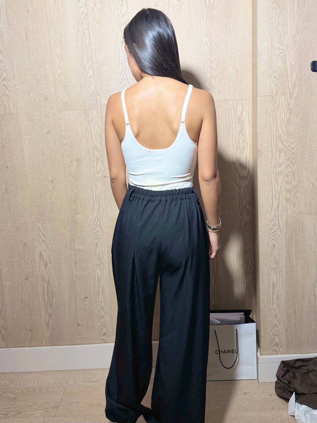 Pantalon bombacho detalle cintura