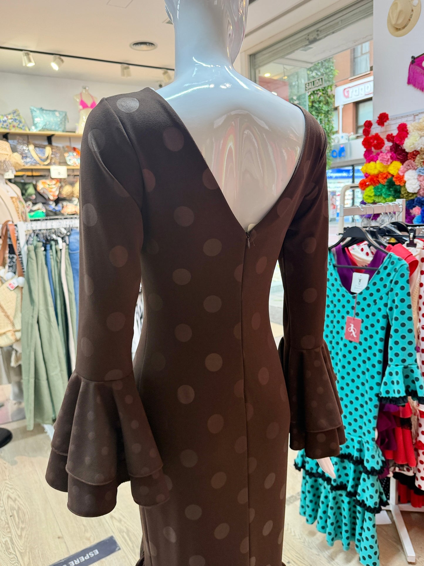 Traje flamenca marrón con lunares XS/S