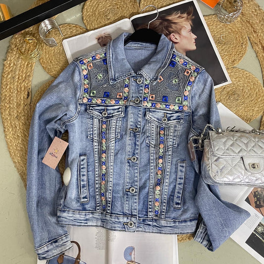 🎀Chaqueta vaquera corta estampada