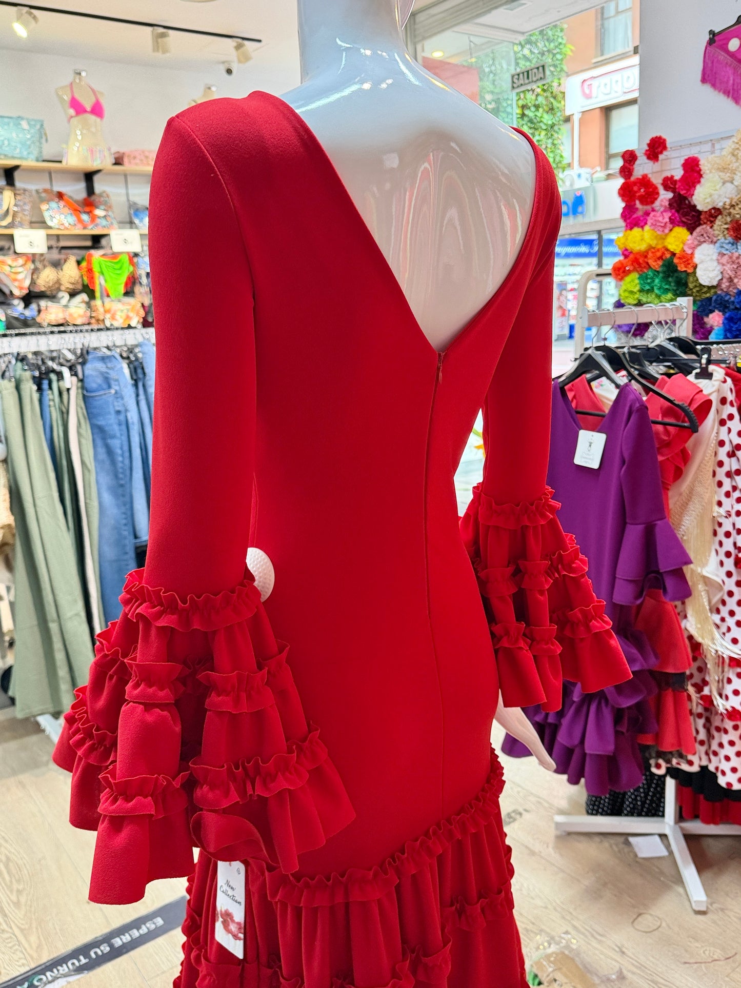 Traje flamenca canastero rojo  XS/S