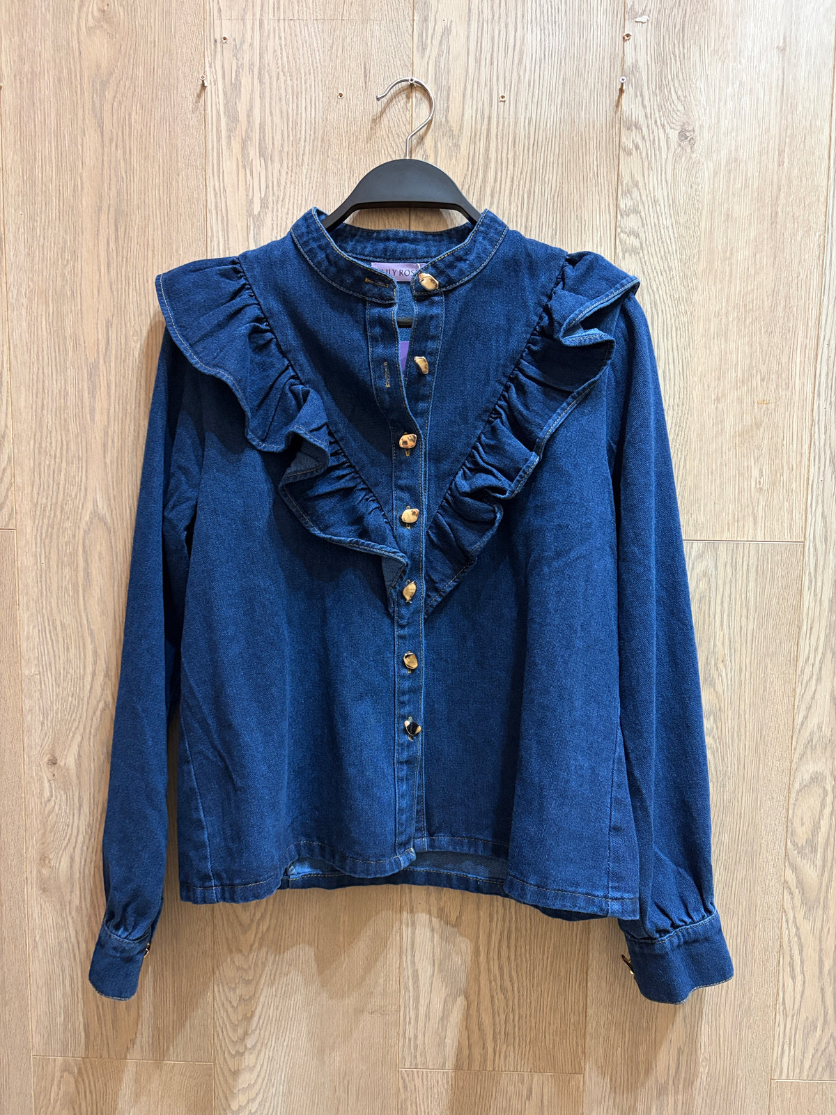 Chaqueta vaquera volante hombro