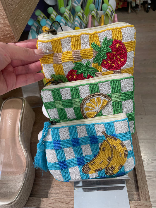 Monedero lino fruta