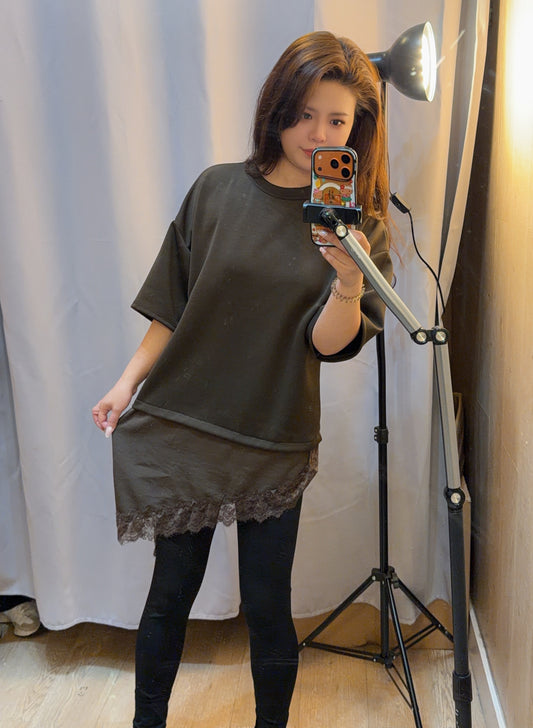 Camiseta encaje parte inferior